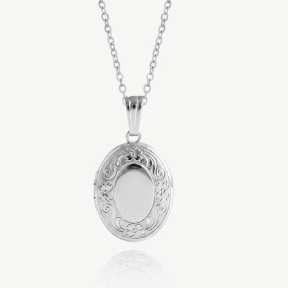 Floral Photo Locket Necklace