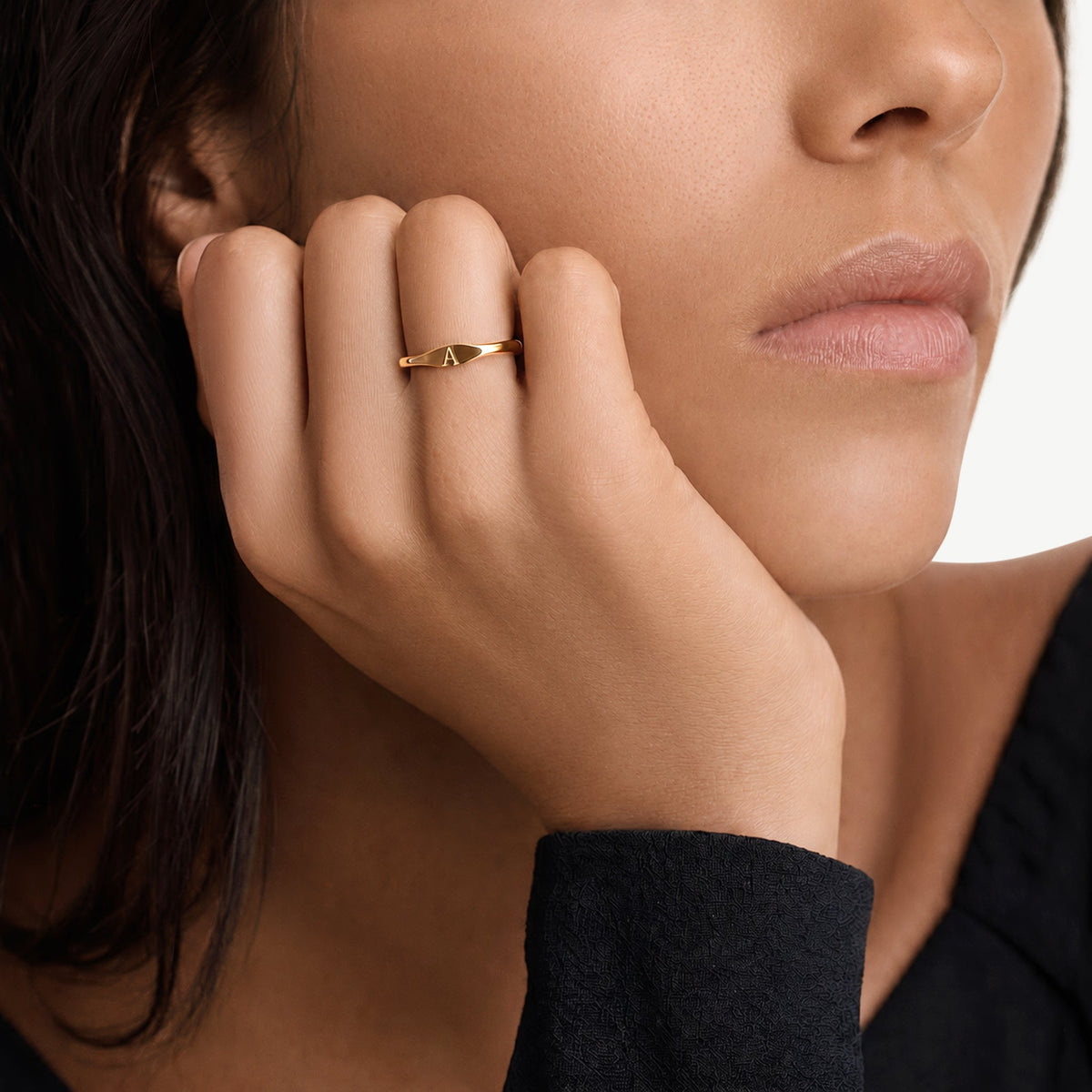 Dainty Initial Ring