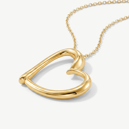 Heart Necklace with Engraved Beads
