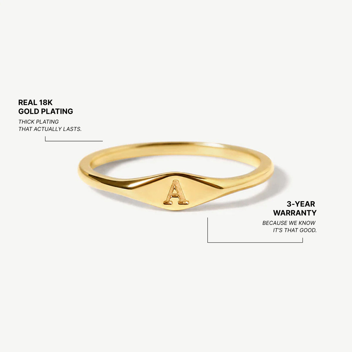 Dainty Initial Ring