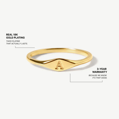 Dainty Initial Ring