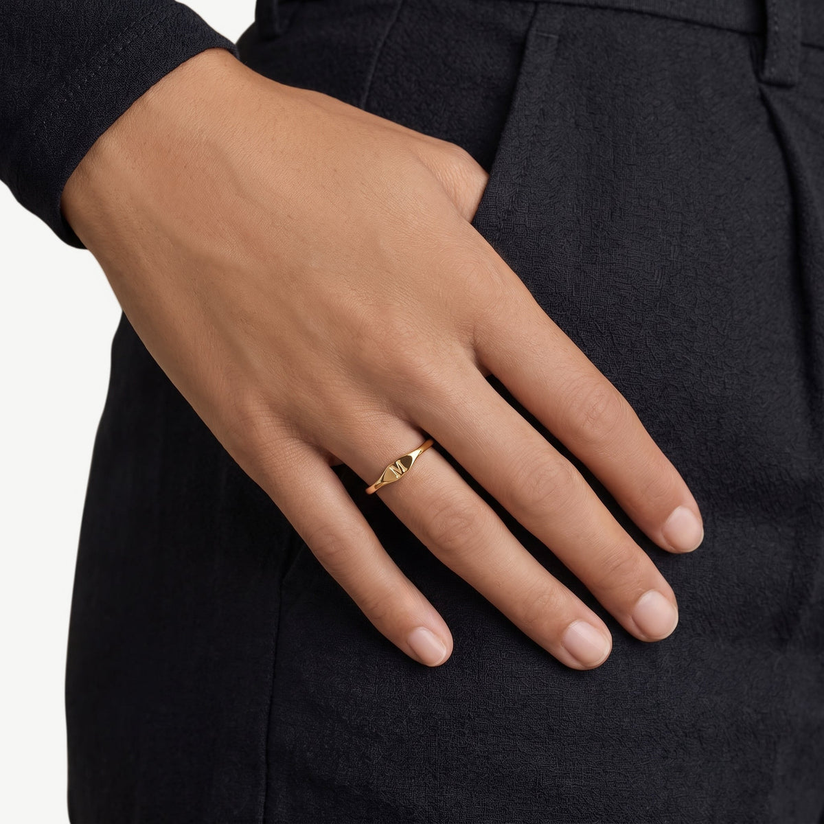 Dainty Initial Ring