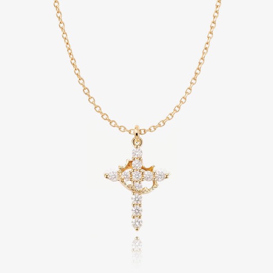 Cross and Crown Necklace