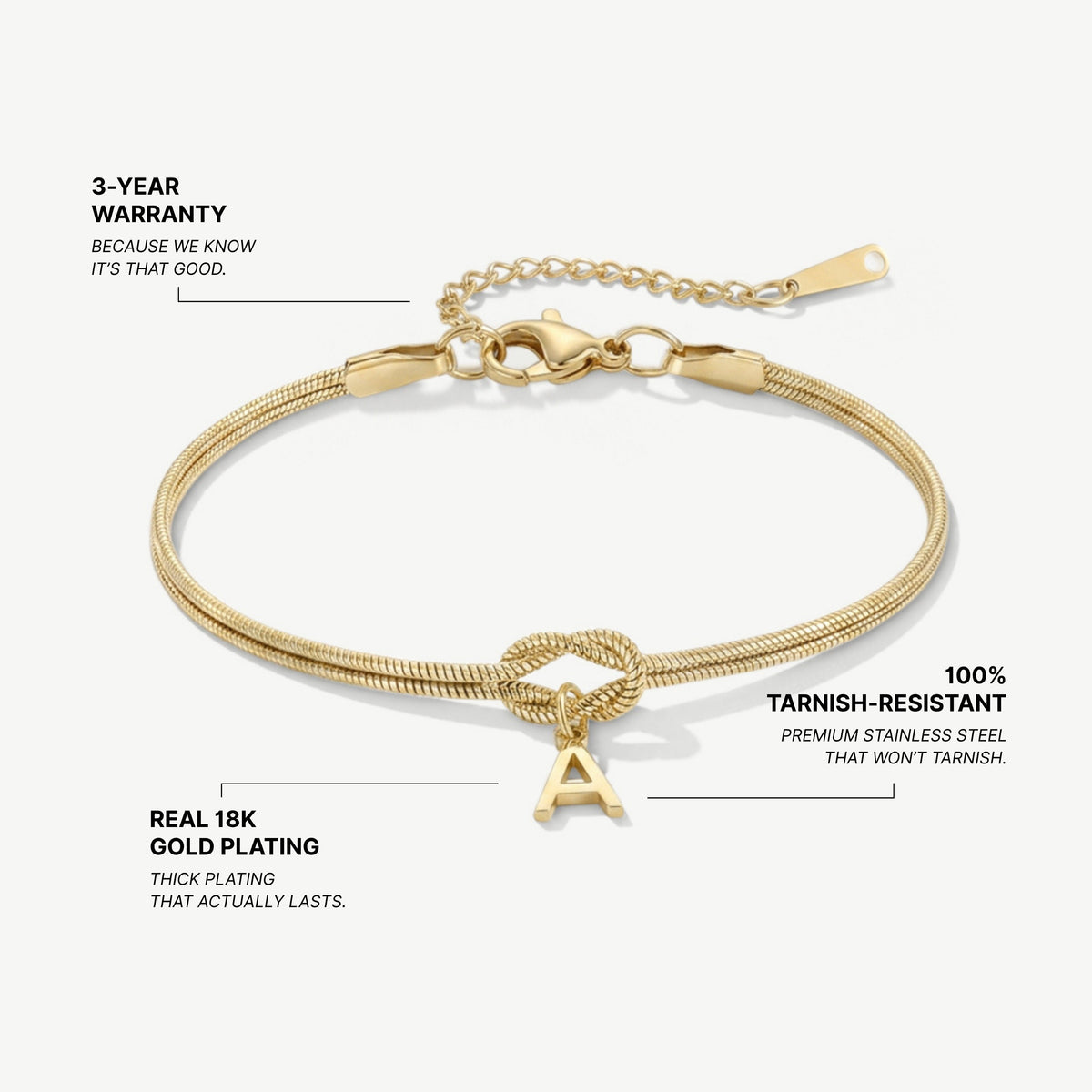 Initial Knot Bracelet