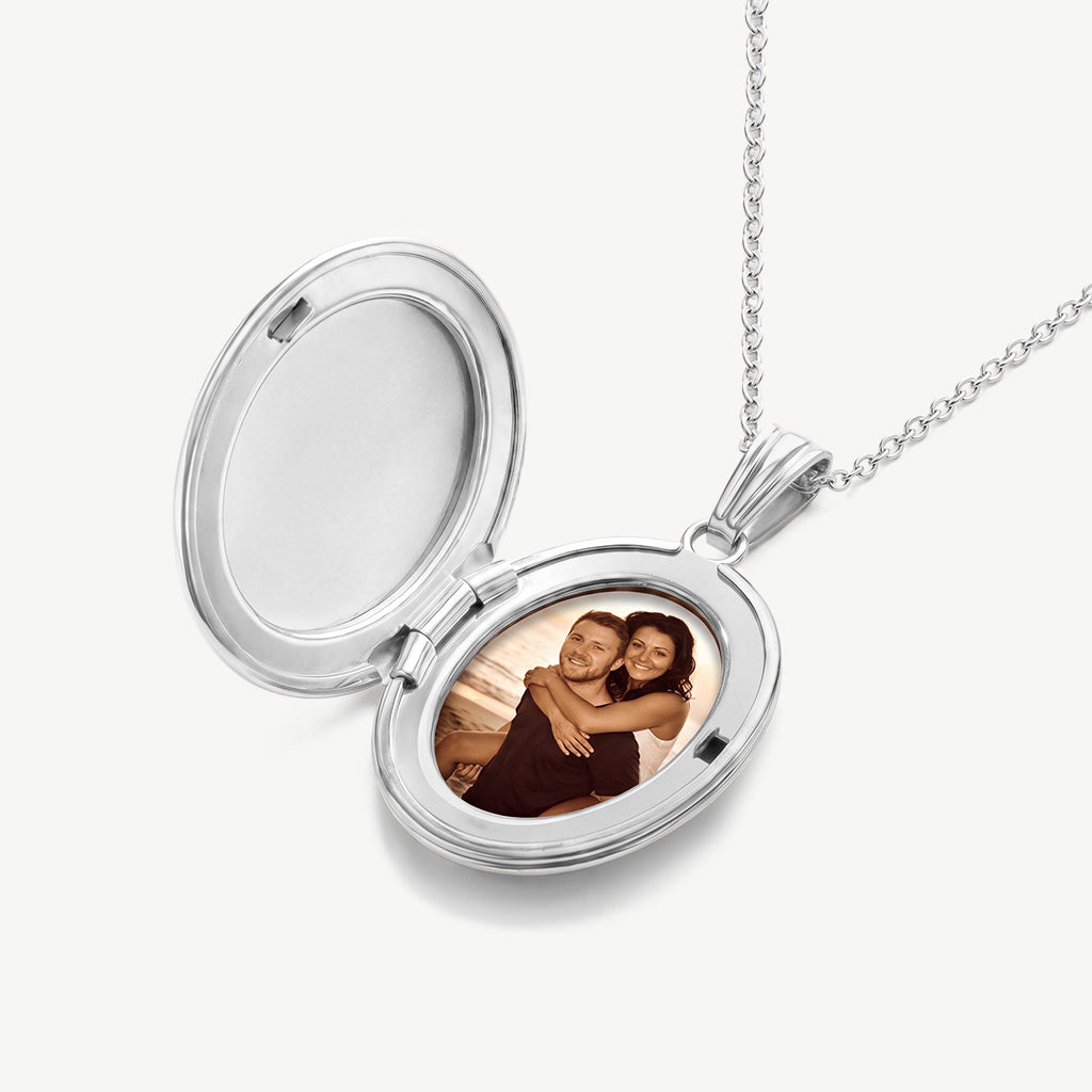 Floral Photo Locket Necklace