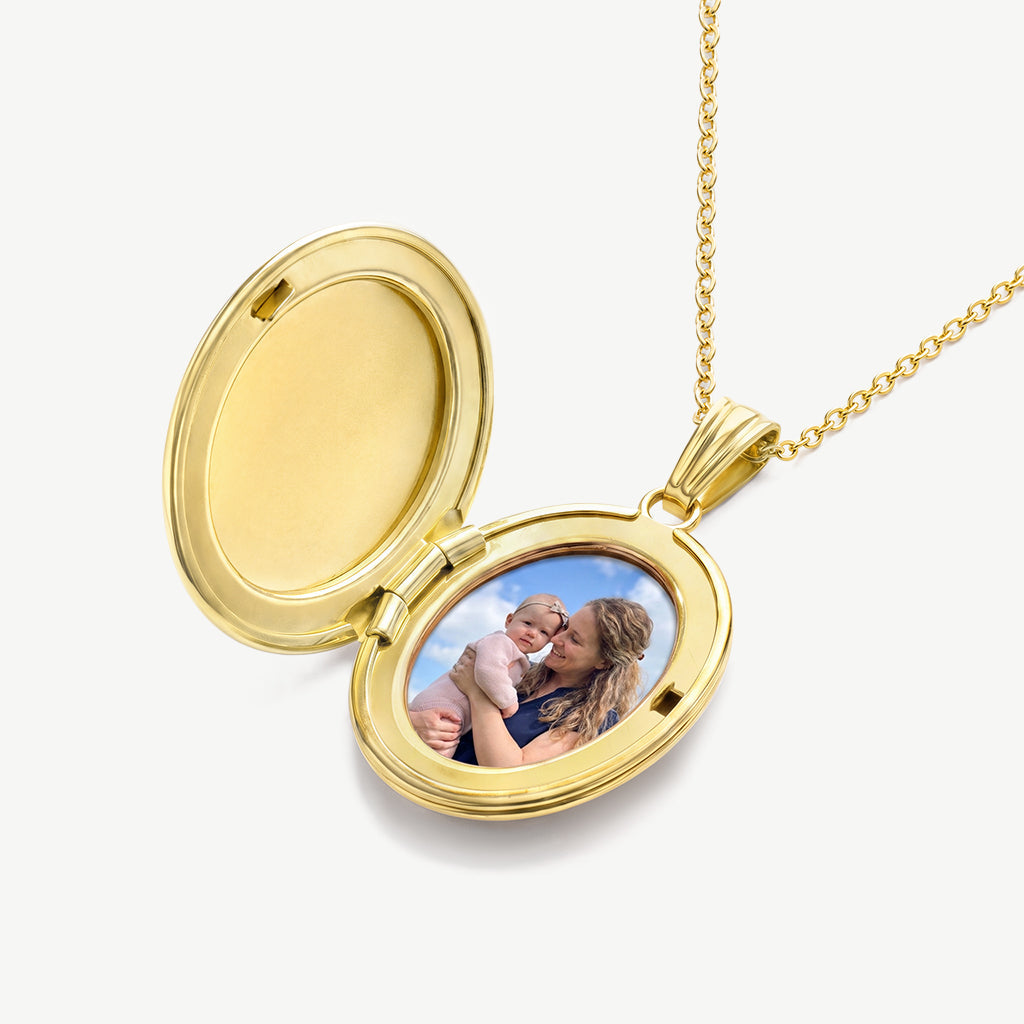 Floral Photo Locket Necklace