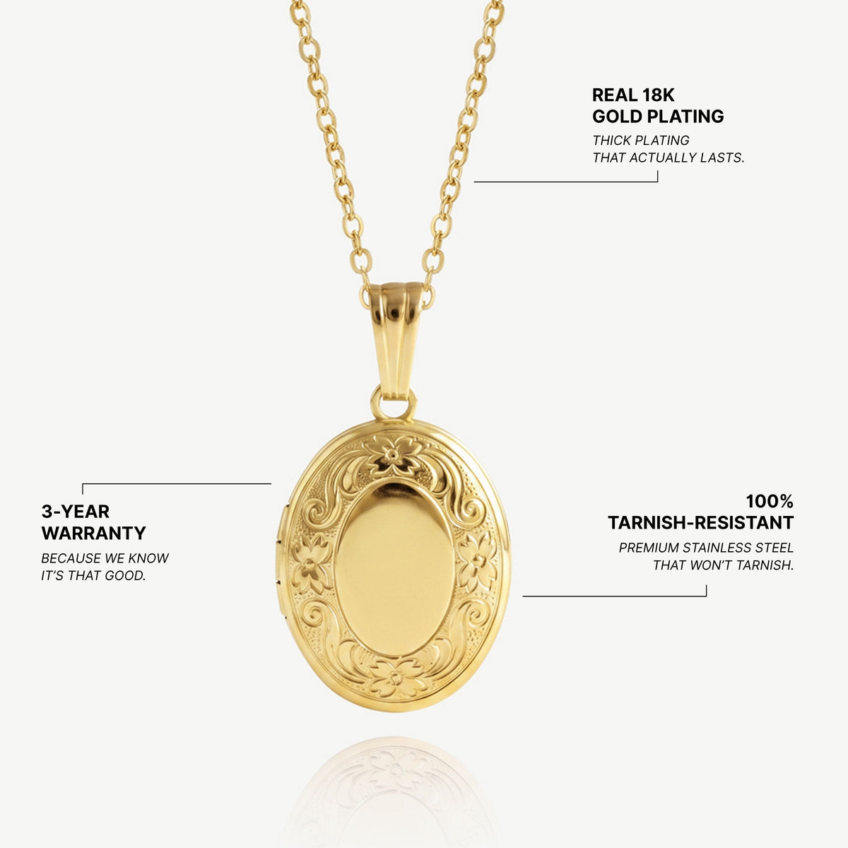 Floral Photo Locket Necklace