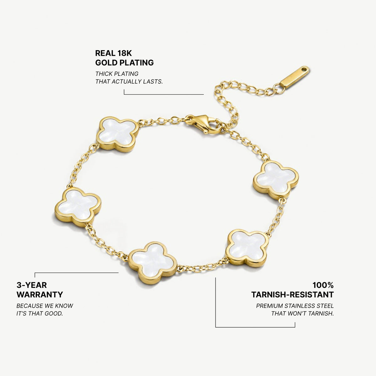Pearl Clover Bracelet